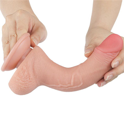 LOVETOY - DILDO DUAL LAYER PIEL DESLIZANTE RETRACTIL 7.5
