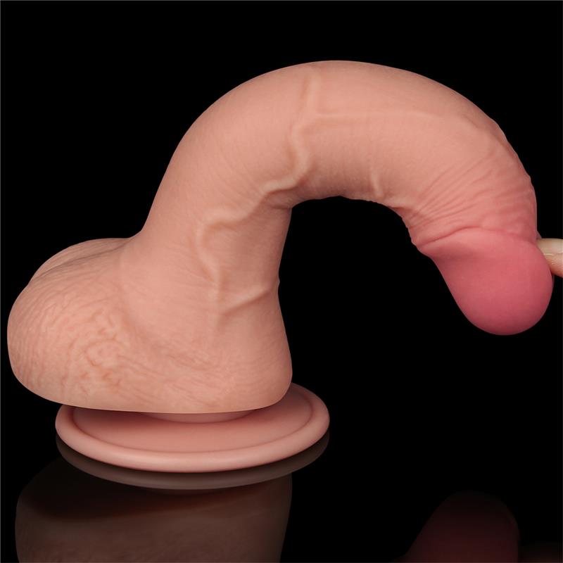LOVETOY - DILDO DUAL LAYER PIEL DESLIZANTE RETRACTIL 7.5