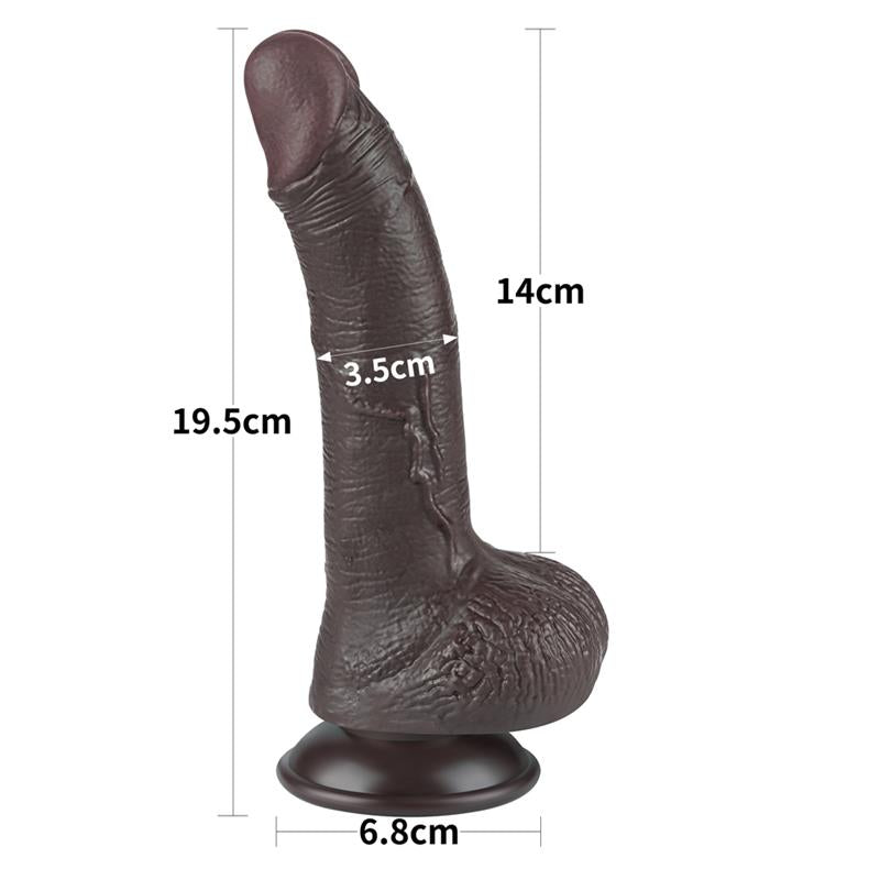 LOVETOY - DILDO DUAL LAYER PIEL DESLIZANTE RETRACTIL 7.5