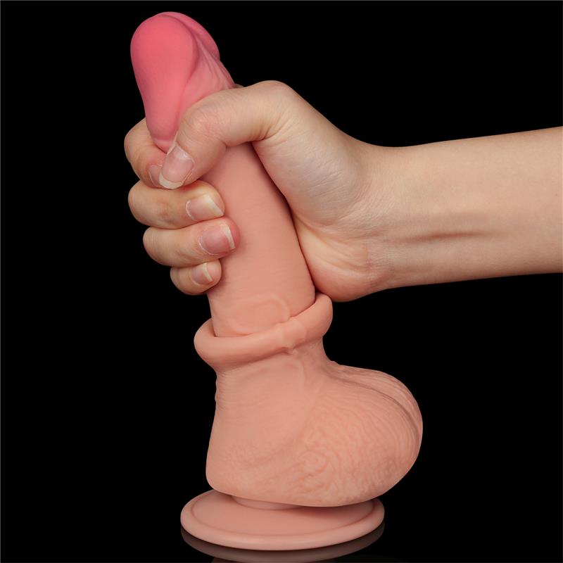 LOVETOY - DILDO DUAL LAYER PIEL DESLIZANTE RETRACTIL 7.5