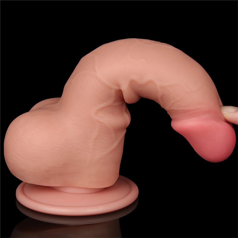 LOVETOY - DILDO DUAL LAYER PIEL DESLIZANTE RETRACTIL 7.5