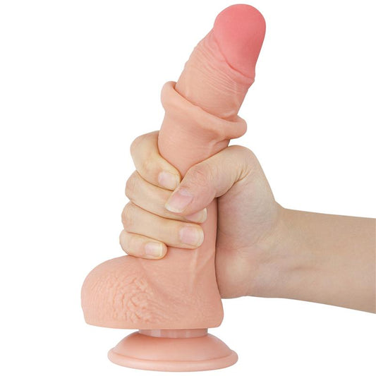 LOVETOY - DILDO DUAL LAYER PIEL DESLIZANTE RETRACTIL 7.5