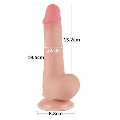 LOVETOY - DILDO DUAL LAYER PIEL DESLIZANTE RETRACTIL 7.5