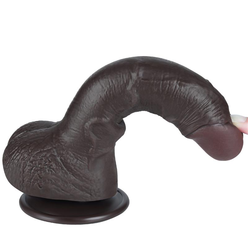 LOVETOY - DILDO DUAL LAYER PIEL DESLIZANTE RETRACTIL 7.5