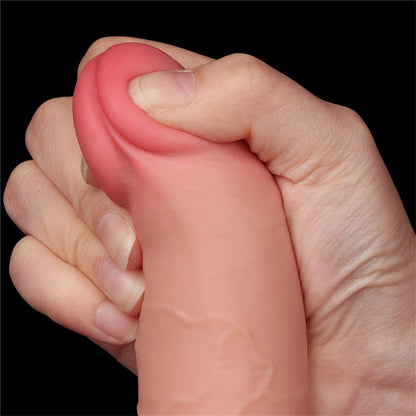 LOVETOY - DILDO DUAL LAYER PIEL DESLIZANTE RETRACTIL 7.5