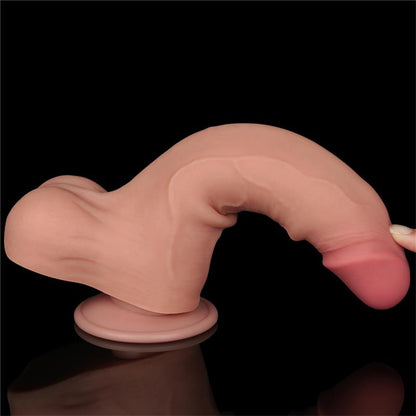 LOVETOY - DILDO DUAL LAYER PIEL DESLIZANTE RETRACTIL 8.5