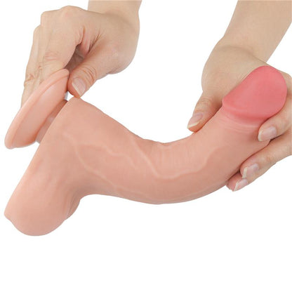 LOVETOY - DILDO DUAL LAYER PIEL DESLIZANTE RETRACTIL 8.5