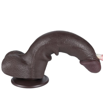 LOVETOY - DILDO DUAL LAYER PIEL DESLIZANTE RETRACTIL 8.5