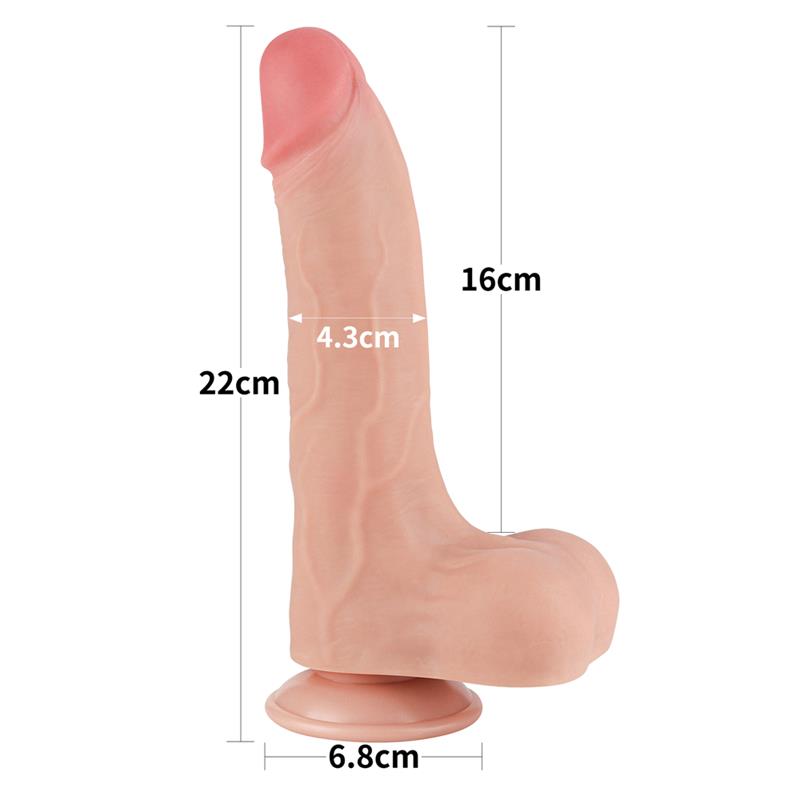 LOVETOY - DILDO DUAL LAYER PIEL DESLIZANTE RETRACTIL 8.5