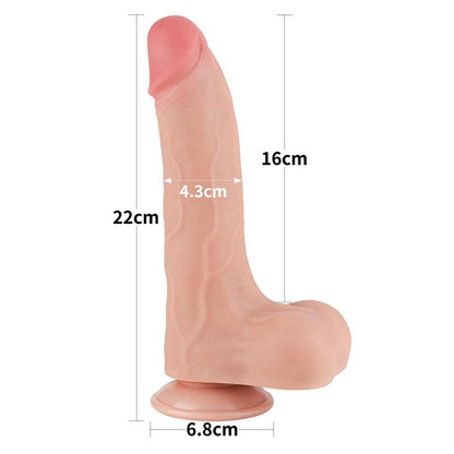 LOVETOY - DILDO DUAL LAYER PIEL DESLIZANTE RETRACTIL 8.5