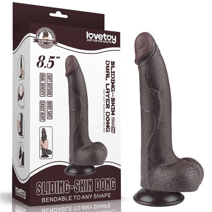 LOVETOY - DILDO DUAL LAYER PIEL DESLIZANTE RETRACTIL 8.5