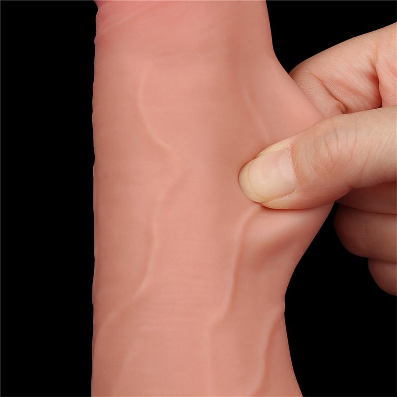 LOVETOY - DILDO DUAL LAYER PIEL DESLIZANTE RETRACTIL 8.5