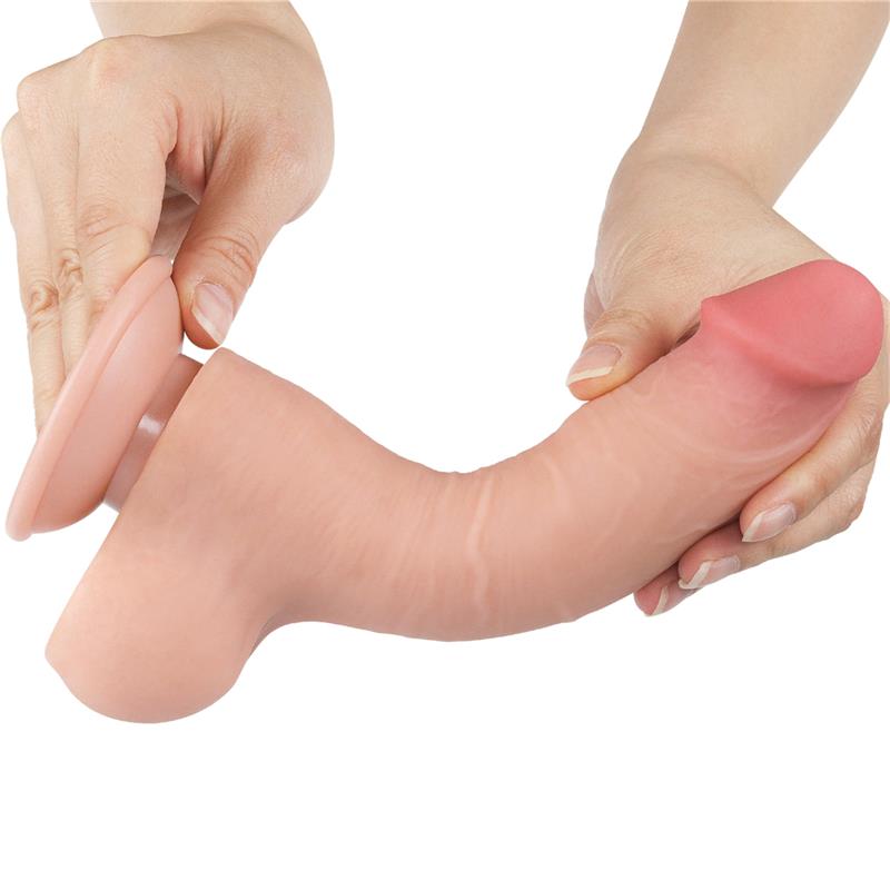 LOVETOY - DILDO DUAL LAYER PIEL DESLIZANTE RETRACTIL 8