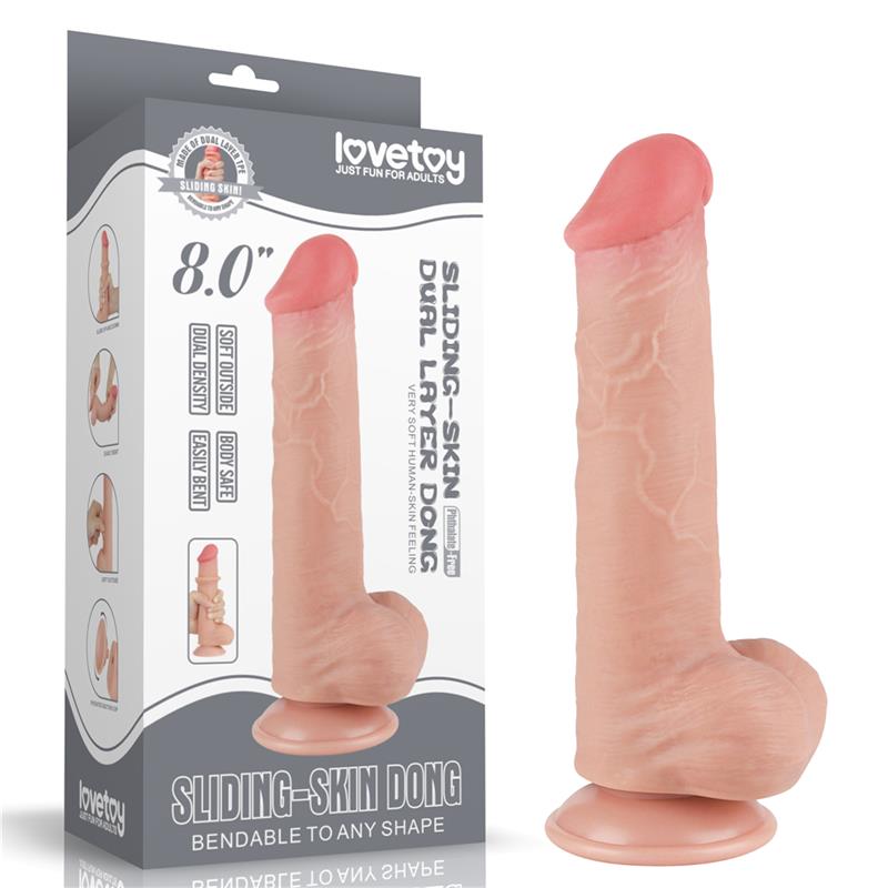 LOVETOY - DILDO DUAL LAYER PIEL DESLIZANTE RETRACTIL 8