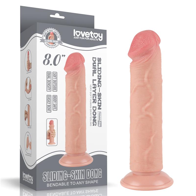 LOVETOY - DILDO DUAL LAYER PIEL DESLIZANTE RETRACTIL 8