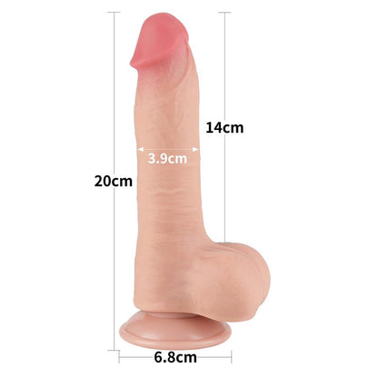 LOVETOY - DILDO DUAL LAYER PIEL DESLIZANTE RETRACTIL 8