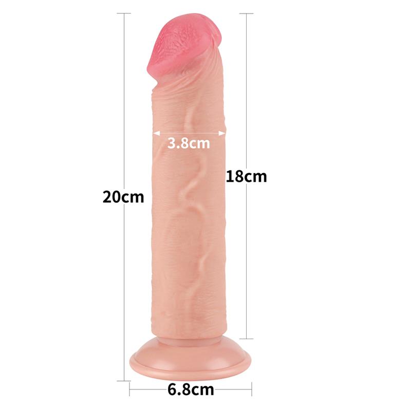 LOVETOY - DILDO DUAL LAYER PIEL DESLIZANTE RETRACTIL 8