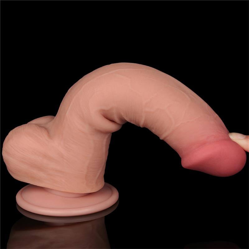 LOVETOY - DILDO DUAL LAYER PIEL DESLIZANTE RETRACTIL 8