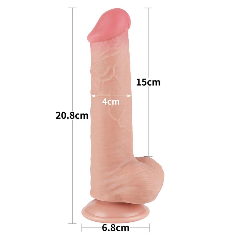 LOVETOY - DILDO DUAL LAYER PIEL DESLIZANTE RETRACTIL 8