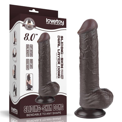 LOVETOY - DILDO DUAL LAYER PIEL DESLIZANTE RETRACTIL 8