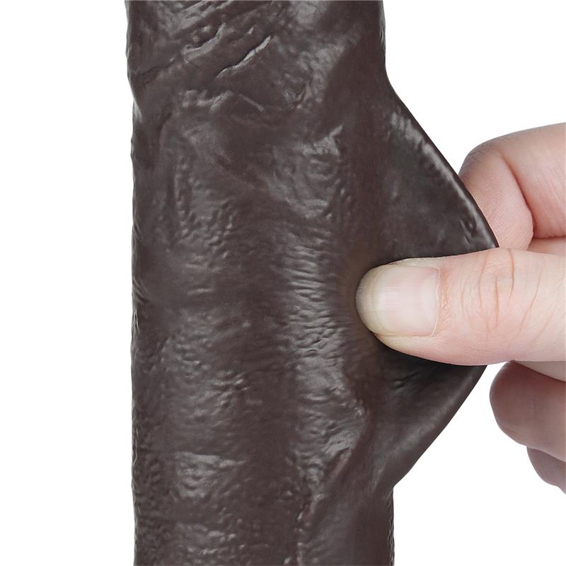 LOVETOY - DILDO DUAL LAYER PIEL DESLIZANTE RETRACTIL 9.5