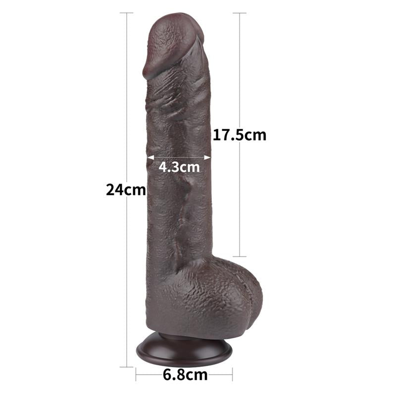 LOVETOY - DILDO DUAL LAYER PIEL DESLIZANTE RETRACTIL 9.5