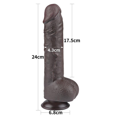 LOVETOY - DILDO DUAL LAYER PIEL DESLIZANTE RETRACTIL 9.5