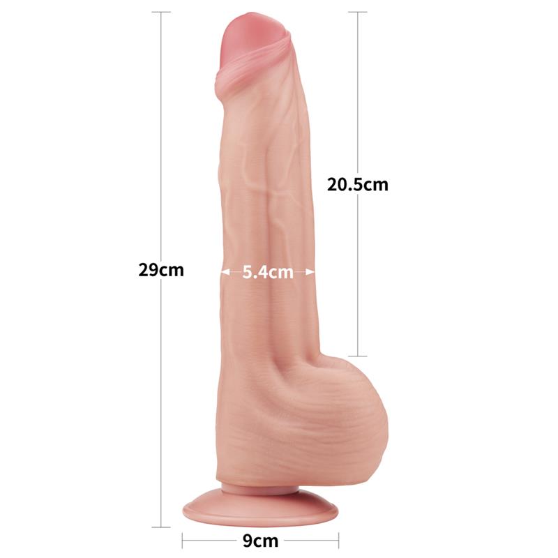 LOVETOY - DILDO DUAL LAYER PIEL RETRACTIL 11.5