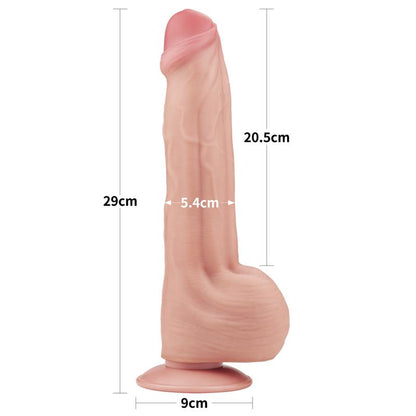 LOVETOY - DILDO DUAL LAYER PIEL RETRACTIL 11.5