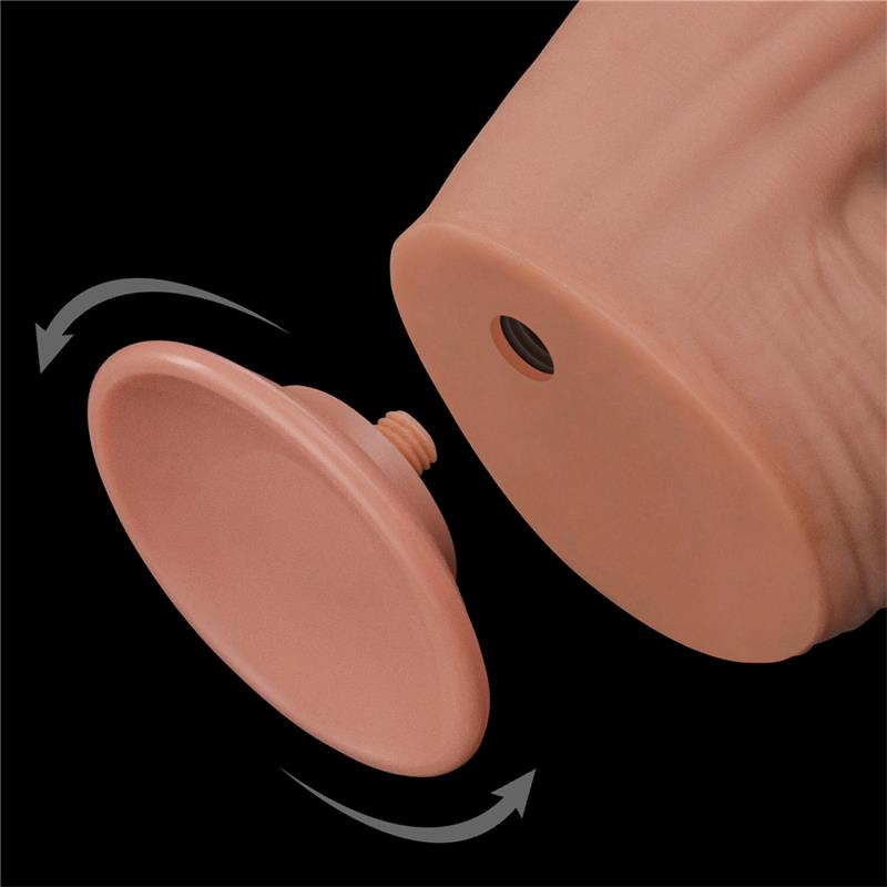 LOVETOY - DILDO DUAL LAYER PIEL RETRACTIL 12