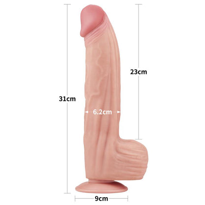 LOVETOY - DILDO DUAL LAYER PIEL RETRACTIL 12