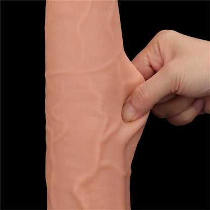 LOVETOY - DILDO DUAL LAYER PIEL RETRACTIL 13.5