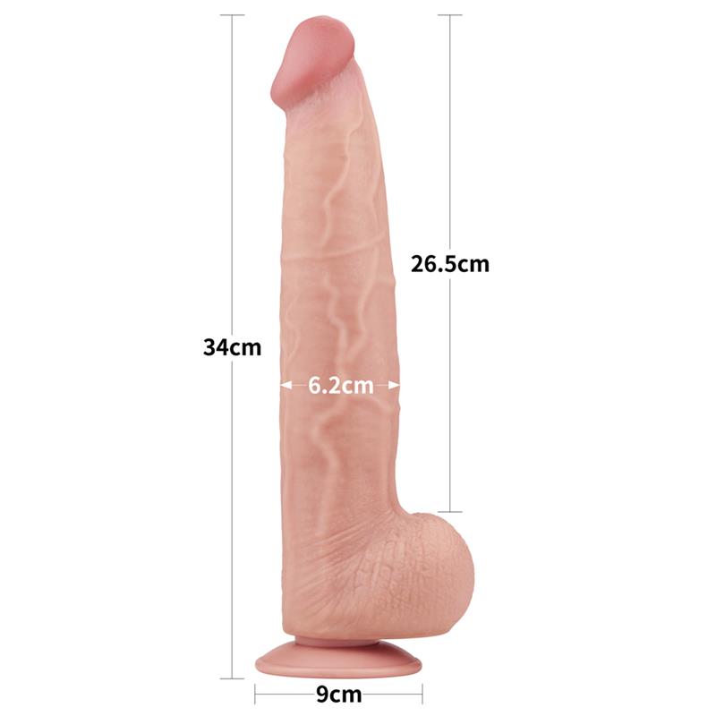 LOVETOY - DILDO DUAL LAYER PIEL RETRACTIL 13.5