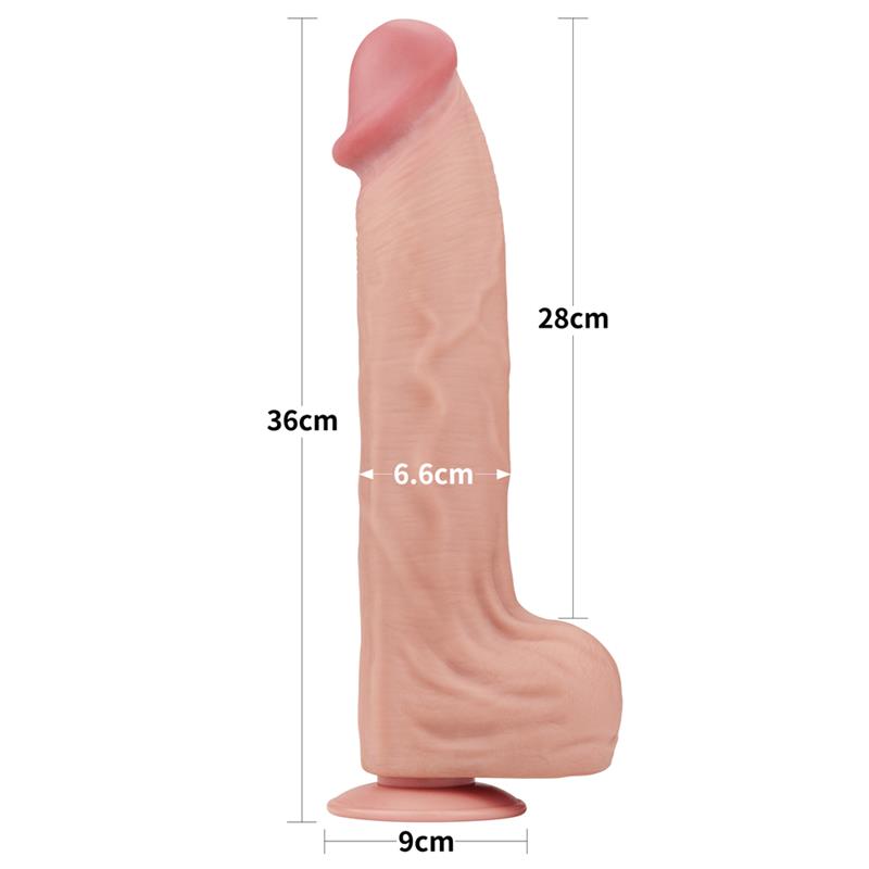 LOVETOY - DILDO DUAL LAYER PIEL RETRACTIL 14