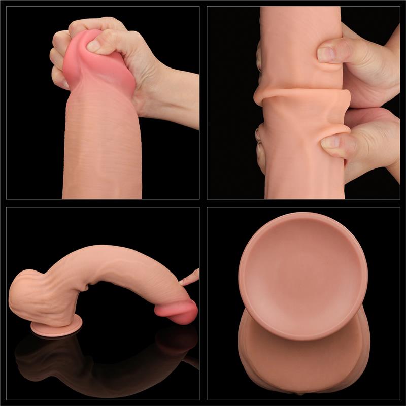 LOVETOY - DILDO DUAL LAYER PIEL RETRACTIL 14