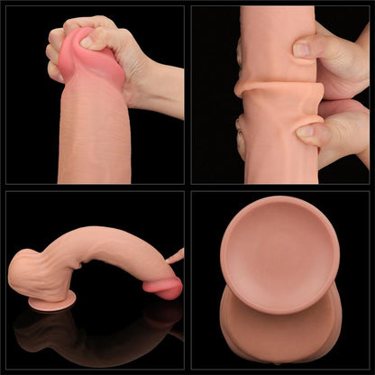 LOVETOY - DILDO DUAL LAYER PIEL RETRACTIL 14