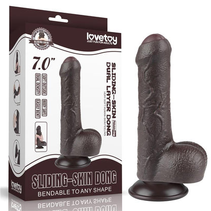 LOVETOY - DILDO DUAL LAYER PIEL RETRACTIL 7