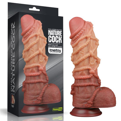 LOVETOY - DILDO DUAL LAYER TAMAÑO KING NATURE 10.5