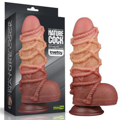 LOVETOY - DILDO DUAL LAYER TAMAÑO KING NATURE 9.5