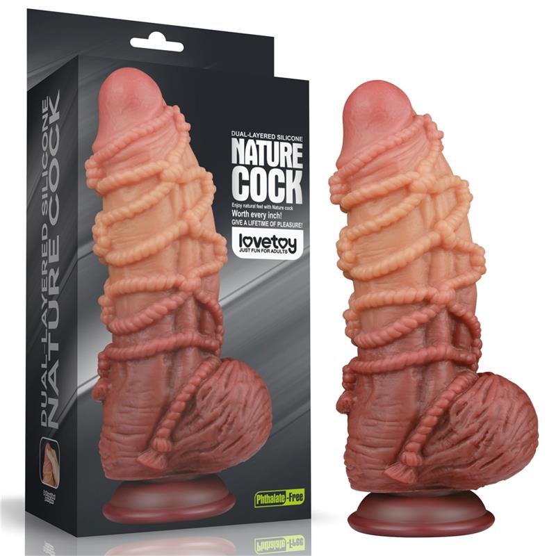 LOVETOY - DILDO DUAL LAYER TAMAÑO KING NATURE 9.5