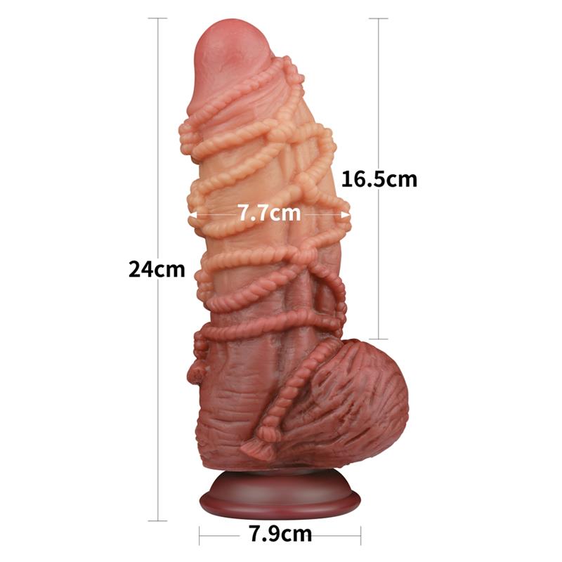 LOVETOY - DILDO DUAL LAYER TAMAÑO KING NATURE 9.5