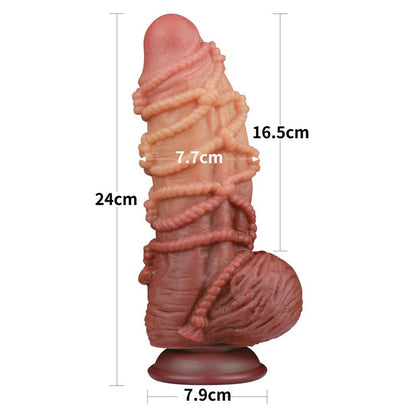 LOVETOY - DILDO DUAL LAYER TAMAÑO KING NATURE 9.5