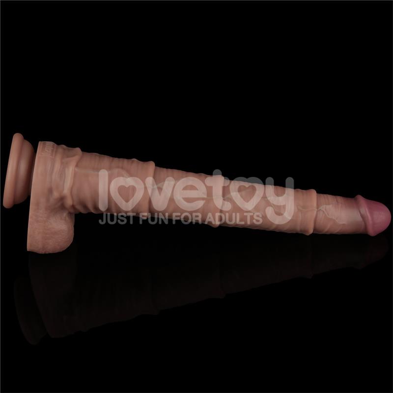 LOVETOY - DILDO DUAL LAYERED ARTICULABLE XXL 16