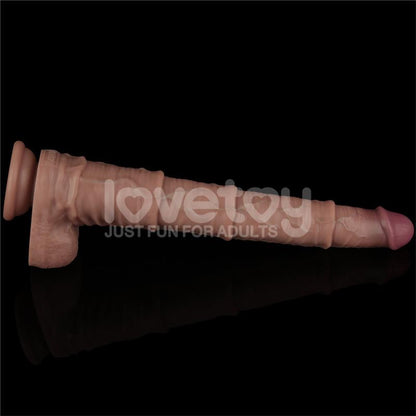LOVETOY - DILDO DUAL LAYERED ARTICULABLE XXL 16