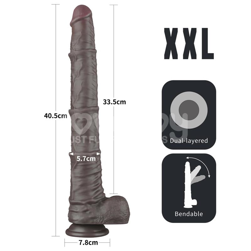 LOVETOY - DILDO DUAL LAYERED ARTICULABLE XXL 16