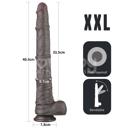 LOVETOY - DILDO DUAL LAYERED ARTICULABLE XXL 16