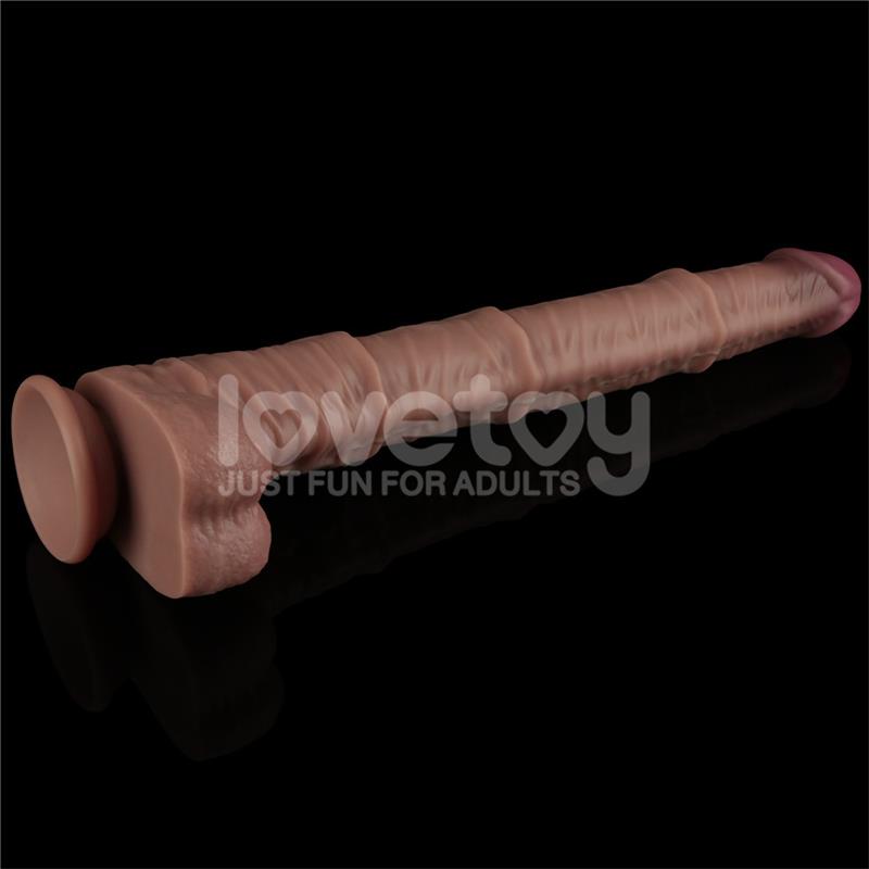 LOVETOY - DILDO DUAL LAYERED ARTICULABLE XXL 16