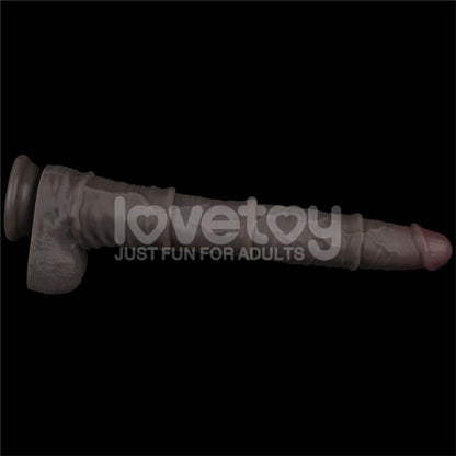 LOVETOY - DILDO DUAL LAYERED ARTICULABLE XXL 16