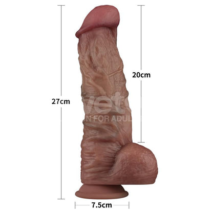 LOVETOY - DILDO DUAL LAYERED XXL 10.5 NEGRO