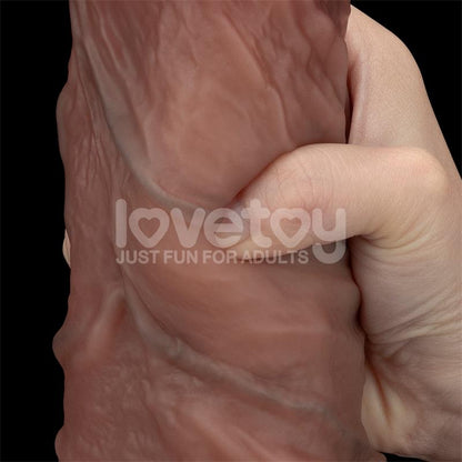 LOVETOY - DILDO DUAL LAYERED XXL 10.5 NEGRO